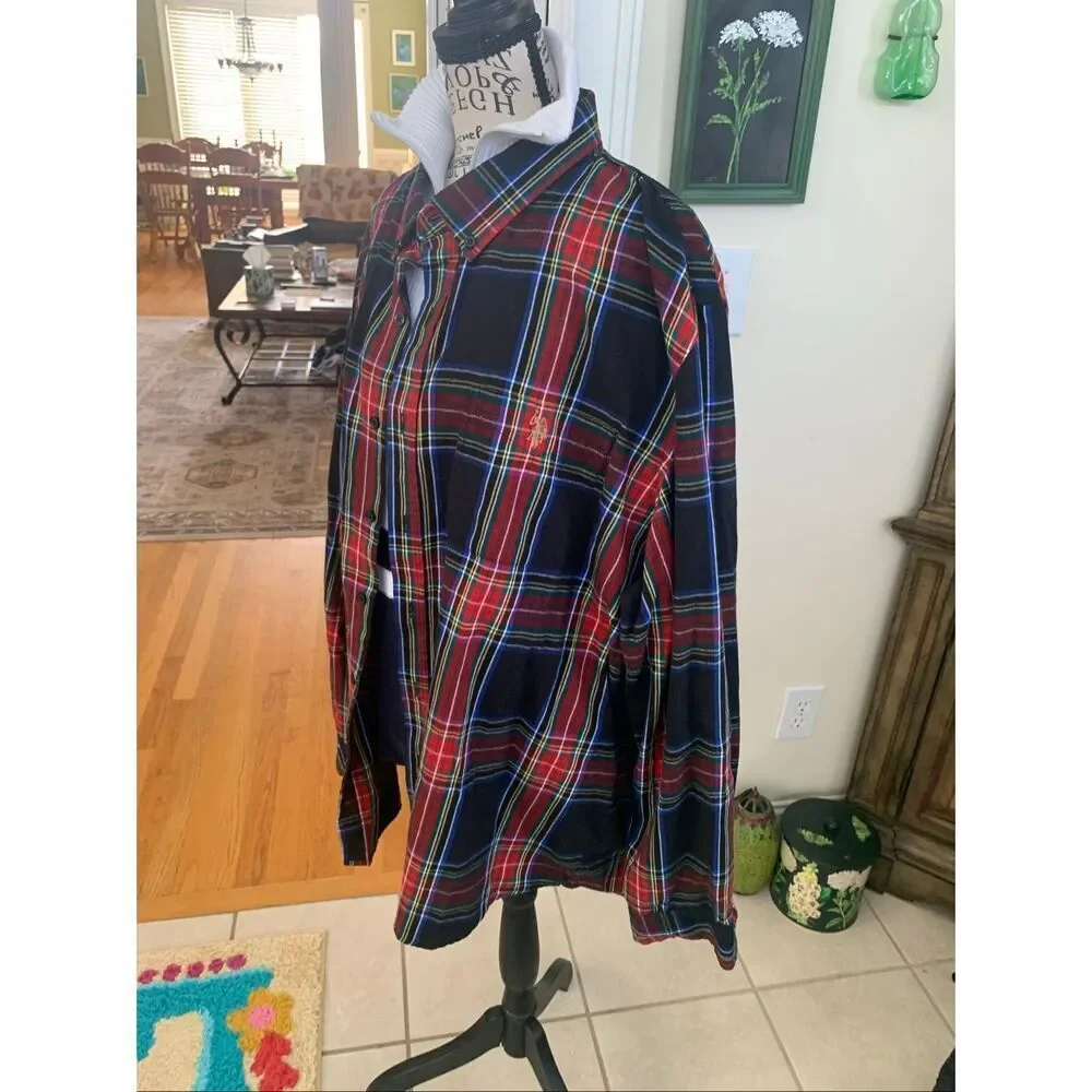 Polo Ralph Lauren Green Red Multicolor Plaid Flannel Shirt